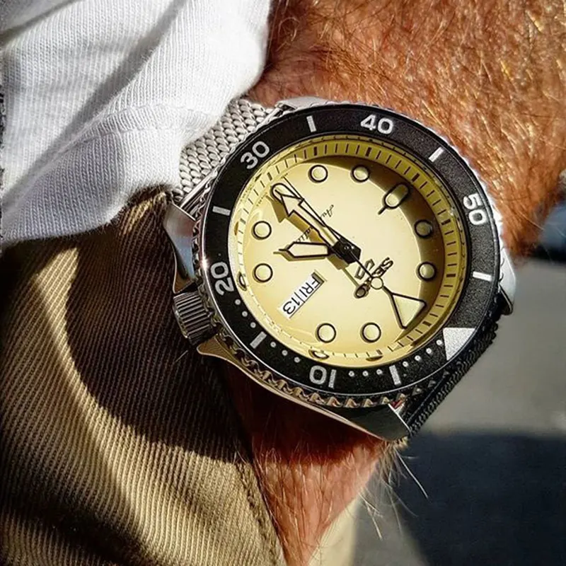 Seiko 5 Sports SKX Suits Style Beige Dial Men's Watch- SRPD67K1